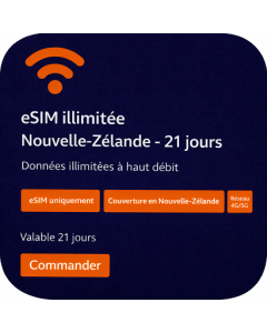 eSIM illimitée Nouvelle-Zélande - 21 jours