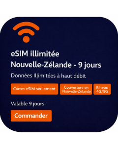 eSIM illimitée Nouvelle-Zélande - 9 jours