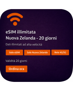 eSIM illimitata Nuova Zelanda - 20 giorni