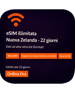 eSIM illimitata Nuova Zelanda - 22 giorni