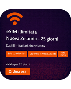 eSIM illimitata Nuova Zelanda - 25 giorni