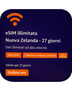 eSIM illimitata Nuova Zelanda - 27 giorni