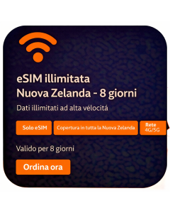 eSIM illimitata Nuova Zelanda - 8 giorni