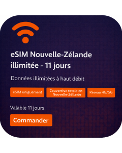 eSIM Nouvelle-Zélande illimitée - 11 jours