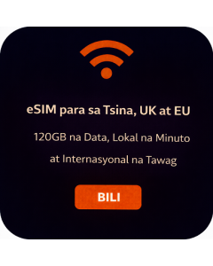eSIM para sa Tsina, UK at EU – 120GB na Data, Lokal na Minuto at Internasyonal na Tawag