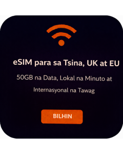 eSIM para sa Tsina, UK at EU – 50GB na Data, Lokal na Minuto at Internasyonal na Tawag
