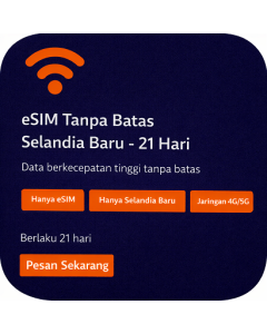 eSIM Tanpa Batas Selandia Baru - 21 Hari