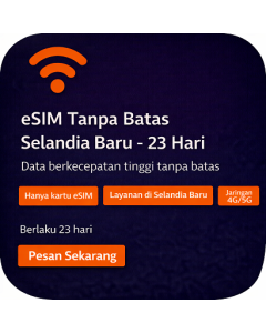 eSIM Tanpa Batas Selandia Baru - 23 Hari