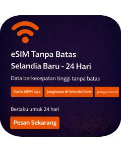 eSIM Tanpa Batas Selandia Baru - 24 Hari