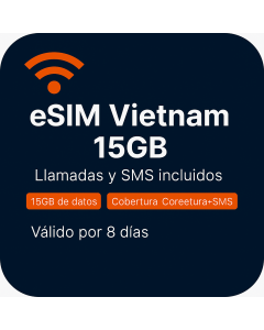eSIM Turística de Quince GB Vietnam