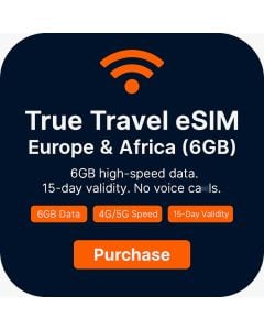 Europe & Africa True Travel eSIM – 6GB for 15 Days
