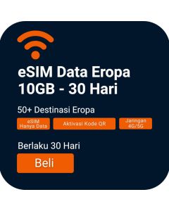 Aktifkan eSIM Travelers Weekend Eropa 10GB | 30 Hari