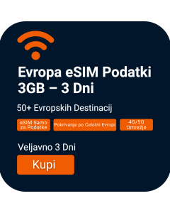eSIM Evropa 3GB – 3 Dni