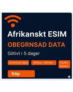 Travel Africa Top Unlimited eSIM 5 Dagar