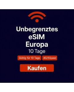 Unbegrenztes Datenvolumen in Europa – 10 Tage