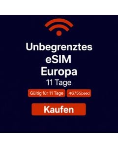 Unbegrenztes Datenvolumen in Europa – 11 Tage