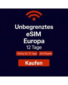 Unbegrenztes Datenvolumen in Europa für 12 Tage