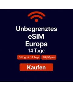 Unbegrenztes Datenvolumen in Europa für 14 Tage