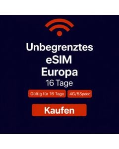 Unbegrenztes Datenvolumen in Europa für 16 Tage