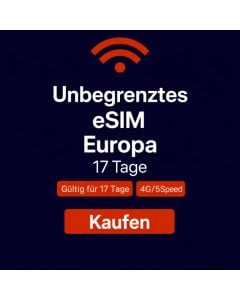 Unbegrenztes Datenvolumen in Europa für 17 Tage