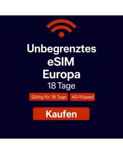 Unbegrenztes Datenvolumen in Europa für 18 Tage