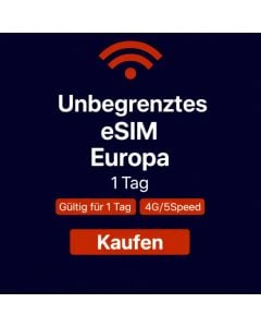 Unbegrenztes Datenvolumen in Europa – 1 Tag
