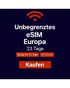 Unbegrenztes Datenvolumen in Europa für 23 Tage
