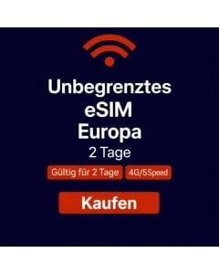 Unbegrenztes Datenvolumen in Europa – 2 Tage