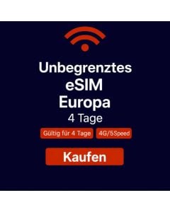 Unbegrenztes Datenvolumen in Europa – 4 Tage