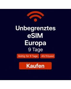 Unbegrenztes Datenvolumen in Europa – 9 Tage
