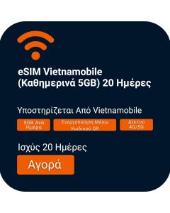 Activate eSIM – Vietnamobile (Daily 5GB) – 20 Days for Vietnam Travel