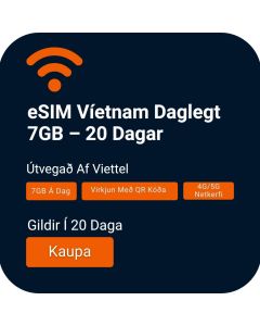 eSIM Víetnam Daglegt 7GB - 20 Dagar (Viettel)