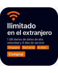Singapur, Malasia, Tailandia Tarjeta SIM de voz/datos de 8 días (1 GB diarios ilimitados + 20 minutos)