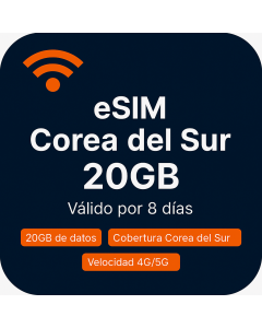 La mejor eSIM de veinte GB de Corea del Sur