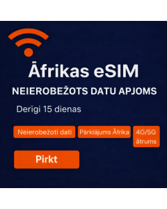 Āfrikas populārākais neierobežotais eSIM 15 dienu abonements
