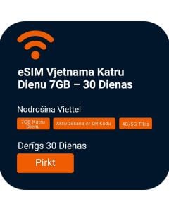 Activate eSIM Vietnam (Daily 7GB) – 30 Days (Viettel) for Travel