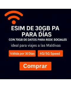 eSIM Dhiraagu para Maldivas (30 Días)
