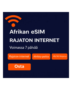 Matkusta Afrikassa - Rajoittamaton eSIM 7 päivää