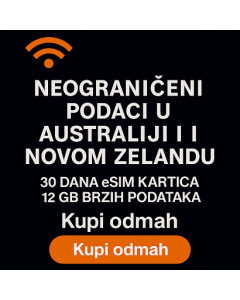NEOGRANIČENI PODACI U AUSTRALIJI I NOVOM ZELANDU 30 DANA eSIM KARTICA 12 GB BRZIH PODATAKA