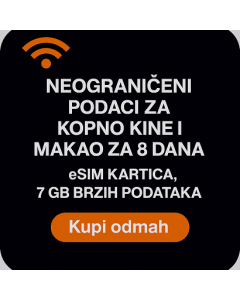 NEOGRANIČENI PODACI ZA KOPNO KINE I MAKAO ZA 8 DANA, eSIM KARTICA, 7 GB BRZIH PODATAKA