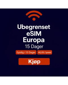 UBEGRENSET DATA I EUROPA – 15 DAGER