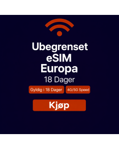 UBEGRENSET DATA I EUROPA – 18 DAGER