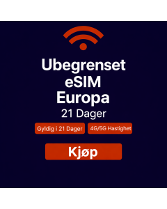 UBEGRENSET DATA I EUROPA – 21 DAGER