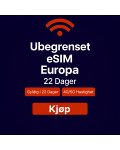 UBEGRENSET DATA I EUROPA – 22 DAGER