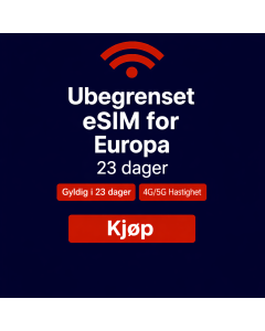 UBEGRENSET DATA I EUROPA – 23 DAGER