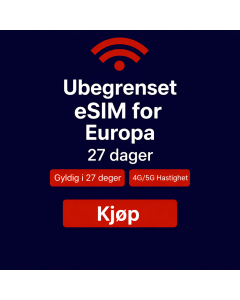 UBEGRENSET DATA I EUROPA – 27 DAGER