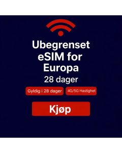 UBEGRENSET DATA I EUROPA – 28 DAGER