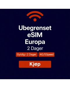 UBEGRENSET DATA I EUROPA – 2 DAGER