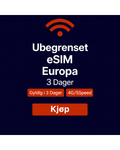 UBEGRENSET DATA I EUROPA – 3 DAGER