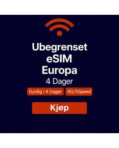 UBEGRENSET DATA I EUROPA – 4 DAGER